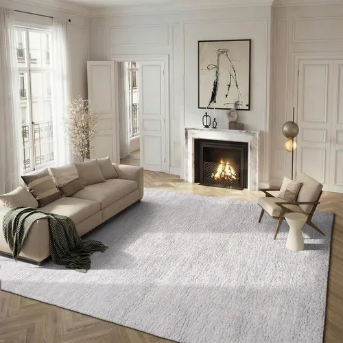 Vista 22 de SAFAVIEH Berber Shag Collection - Tapete para pasillo, 2 x 6 pies, color gris y marfil, diseño moderno, no desprende pelusa y de fácil cuidado, 1.2