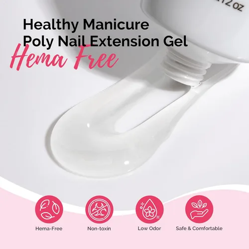 Vista 3 de MelodySusie Gel Poly, 60 g libre de Hema, gel para extensión de uñas, espesante de uñas, gel constructor curado con lámpara UV, diseño artístico