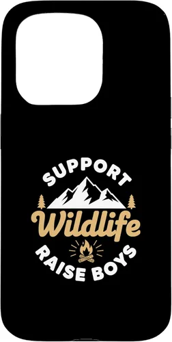Vista 14 de Parent Support Wildlife Raise Boys - Mom Dad Outdoors Case for iPhone 16