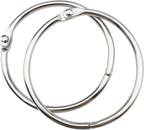 Vista 5 de KTOJOY 2 pulgadas (paquete de 38 anillos) para carpeta de hojas sueltas, llavero de metal chapado en níquel, anillos de acero chapado en níquel