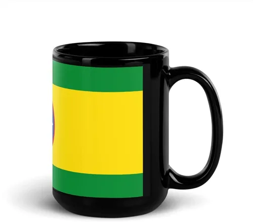 Vista 2 de Bandera de Bucaramanga Santander - Taza de café de cerámica negra