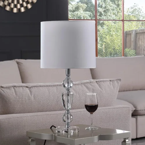 Vista 4 de ORE HBL2476 in Cale - Lámpara de mesa moderna de cristal cortado, 23.5 pulgadas, cromo plateado