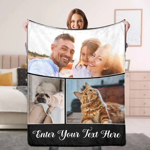 Vista 17 de Manta personalizada con foto, manta personalizada con imagen, regalos personalizados para pareja, mamá, papá, novia, novio, amigo, cumpleaños