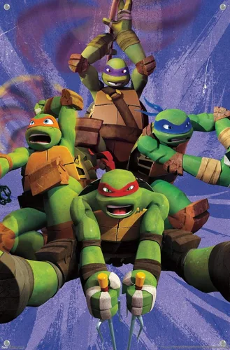 Vista 4 de Trends International Nickelodeon Teenage Mutant Ninja Turtles - Póster de pared del equipo, 14.72 x 22.37 pulgadas, paquete de póster premium y pin