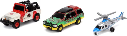 Vista 3 de Jada Toys Jurassic World - Juego de 3 autos fundidos a presión Wave 1, 1.65 pulgadas, juguetes para niños y adultos (31955)