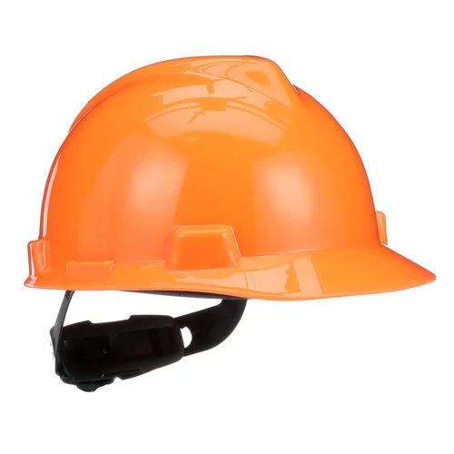 Vista 33 de MSA 495851 V-Gard - Casco de seguridad, con suspensión de trinquete Fas-Trac III, carcasa de polietileno, protección anti-impacto superior, correas