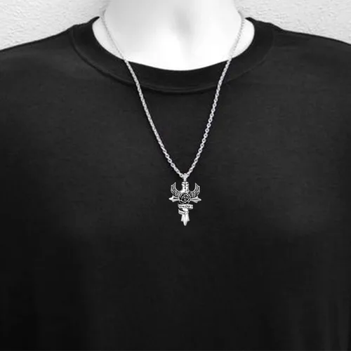 Vista 5 de TGLS Collar de urna con forma de ala de ángel para mamá, papá, abuela, cenizas, recuerdo, cremación, colgante