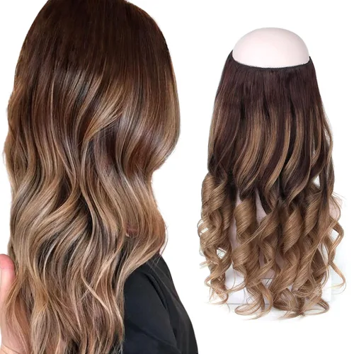 Vista 32 de Sassina Extensiones de Cabello con Alambre Invisible Cabello Humano Real con Alambre Transparente Tamaño Ajustable Clips Seguros Naturales Liso