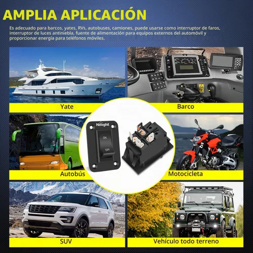 Vista 9 de Panel de Interruptor de Encendido/Apagado Nilight 4 PIN DPST, Interruptores de Palanca Panel 12V 20A, Carcasa de Interruptor de Aluminio Anodizado