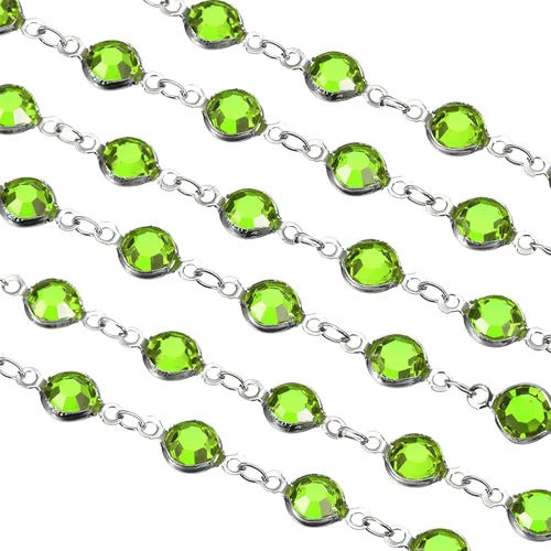 Vista 21 de uxcell Cadena de diamantes de imitación negros de 5 yardas a granel con cadena de latón chapada en plata para hacer joyas, manualidades, pulseras
