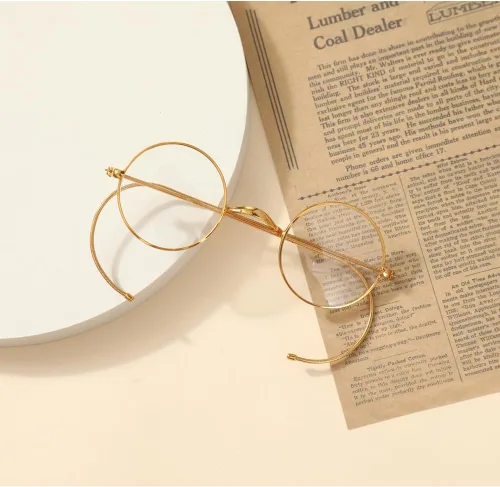 Vista 5 de Agstum Retro Small Round Optical Rare Wire Rim Eyeglasses Frame
