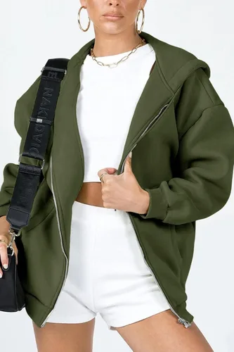 Vista 2 de PRETTYGARDEN Sudaderas con capucha Y2K con cremallera y bolsillos para mujer