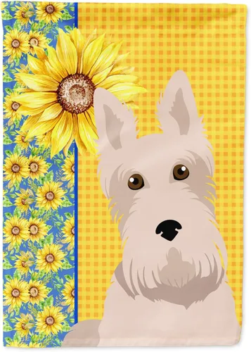Vista 39 de Caroline's Treasures WDK5313GF Bandera de jardín con diseño de girasoles de verano, color negro y tostado, Airedale Terrier para buzón, bandera