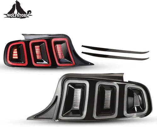 Vista 8 de WOLFSTORM Luz trasera LED para Ford Mustang 2010-2014 con diseño de función de señal de giro secuencial, luz de circulación diurna, montaje