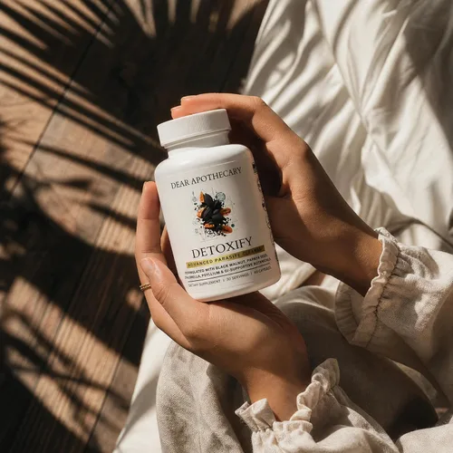 Vista 6 de Detoxify Advanced Cleanse - Fórmula herbaria de semillas de papaya de nogal negro, apoyo para la salud intestinal con fibra de aloe Chlorella