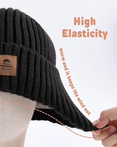 Vista 4 de Gorro de invierno con forro polar para bebé, con orejeras, gorro cálido para niños y niñas