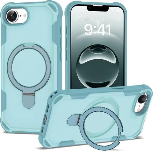 Vista 25 de Funda compatible con iPhone 12 y 12 Pro de 6.1 pulgadas con soporte de anillo magnético [protección militar contra caídas] [compatible con MagSafe]