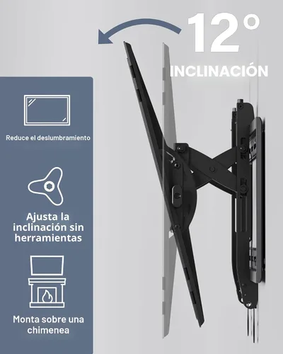 Vista 3 de SANUS Soporte de pared inclinable para TVs de 46" - 90" o 150 libras - Soporte de inclinación premium con ajuste universal - Extensión suave de 5.7