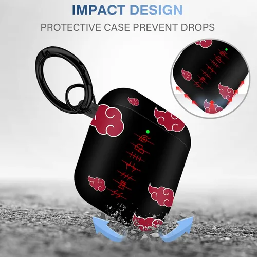 Vista 2 de Maxjoy Funda para Airpods, diseño de dibujos animados de anime para Airpods de 1ª y 2ª generación, funda para Air Pods para hombres, niños y niñas