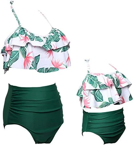 Vista 2 de Baby Girls Bikini Swimsuit Set Family Matching Mother Girl Swimwear Baithing Suit