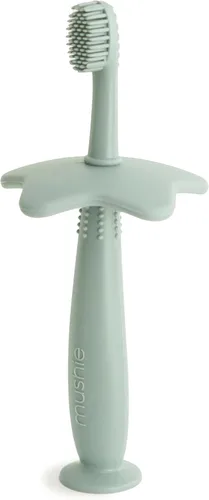 Vista 10 de mushie - Cepillo de dientes para niños pequeños con diseño de flor (rosado)
