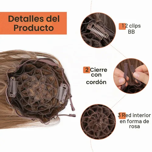 Vista 6 de SEIKEA Pieza de Cabello de Cola de Caballo para Porristas, 10" Lisa Resistente a los Enredos Suave Rubio Natural Extensión de Cola de Caballo