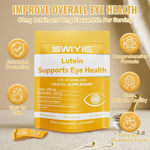 Vista 7 de Gomitas de Luteína – Suplemento de vitaminas y minerales para los ojos con 20 mg de luteína y 4 mg de zeaxantina – Gomitas vitamínicas para el apoyo
