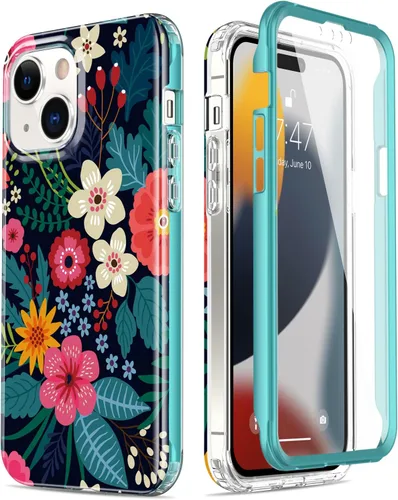 Vista 18 de Esdot Funda para iPhone 15 Pro con protector de pantalla integrado, funda duradera con diseños de moda para mujeres y niñas, elegante funda Piedra