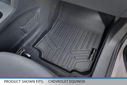 Vista 3 de SMARTLINER Juego de tapetes de piso de ajuste personalizado de 2 filas compatibles con Chevrolet Equinox 2018-2024