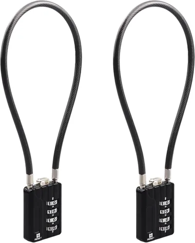 Vista 14 de RESET-201 (1 Pack) Candado de combinación de 4 dígitos con cable flexible de 7.1 pulgadas (18 cm), cerradura larga, cerradura de cable para viajes