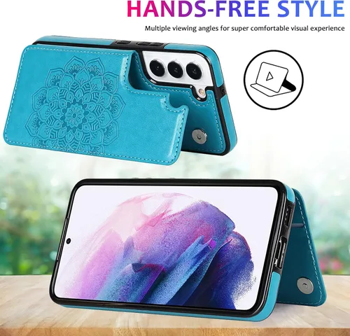 Vista 6 de Asuwish Funda compatible con Samsung Galaxy S22 Plus 5G y protector de pantalla de vidrio templado, soporte para tarjeta celular, ranuras