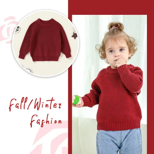 Vista 3 de YOUNGER STAR Suéter de punto para bebés y niñas pequeñas, sudadera de manga larga para otoño e invierno