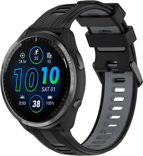 Vista 3 de Correa de repuesto compatible con Garmin Forerunner 965/955/945/935, Garmin Fenix 5/Fenix 6 GPS Smart Watch, correa de reloj de silicona ajustable