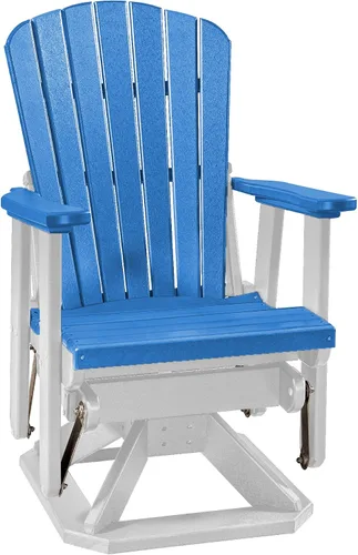 Vista 11 de DutchCrafters Slat Fan Back Poly Adirondack Swivel Glider Outdoor Patio Chair (Black)