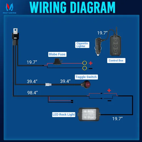 Vista 8 de MICTUNING C3 Luces de Roca RGBW Extensibles - 4 Módulos de Luces de Neón Multicolor para Bajos con Aplicación Bluetooth y Caja de Control