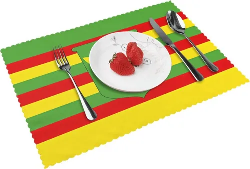 Vista 17 de Rectangular Placemats Set of 4, Heat Resistant Flag of Hawaii American Printed Kitchen Dining Table Mats