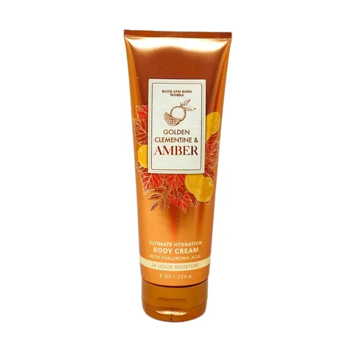 Vista 2 de Bath & Body Works Golden Clementine & Amber Ultimate Hydration Crema Corporal Paquete de 3 Piezas – 8 oz / 226 g cada uno