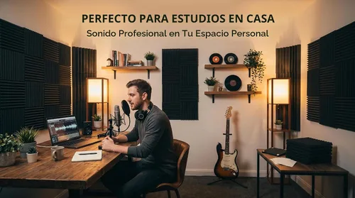 Vista 5 de paquete de 96 piezas, Venta Media, Espuma Acústica, Espuma Insonorizada (96 negras)