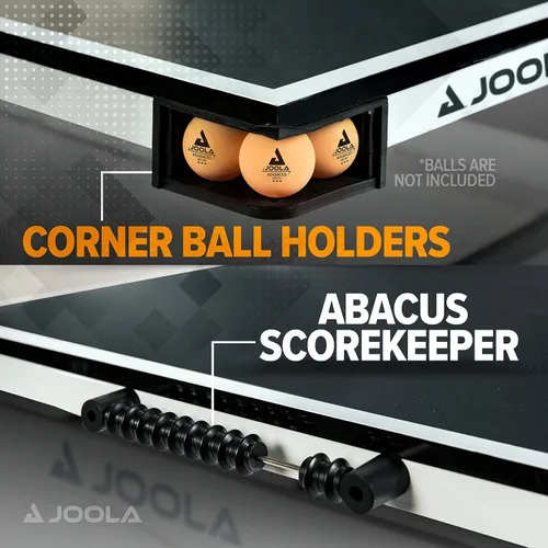Vista 3 de JOOLA Rally TL - Mesa de ping pong profesional de MDF para interiores con abrazadera rápida y red de tenis de mesa y poste – 10 minutos de fácil