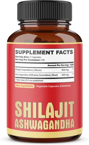 Vista 7 de agobi 210 cápsulas – Suplemento Shilajit de 600 mg con 400 mg de raíz orgánica de Ashwagandha – Shilajit puro orgánico del Himalaya para producción