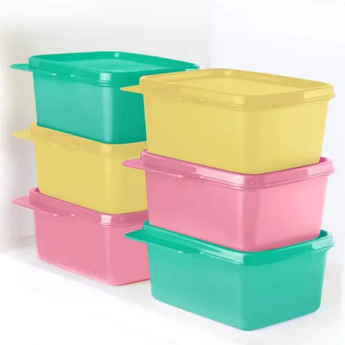 Vista 5 de Tupperware Contenedor de refrigerador cuadrado Mantenga la pestaña 16.9 fl oz 6pc