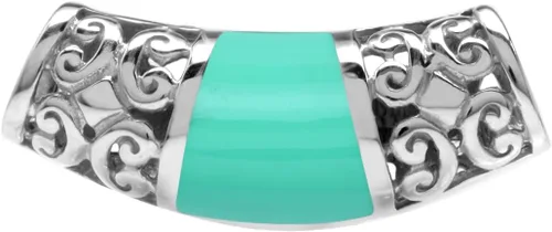 Vista 18 de Silvershake Colgante de diapositiva con incrustaciones de filigrana de plata de ley 925 chapada en oro blanco