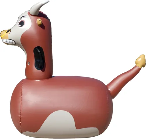 Vista 2 de Hearthsong Hop N Go Toro Inflable para Montar Juguetes Saltarines Rebotadores para Niños de 5+ Años - Juguetes Saltadores Montables de Animales