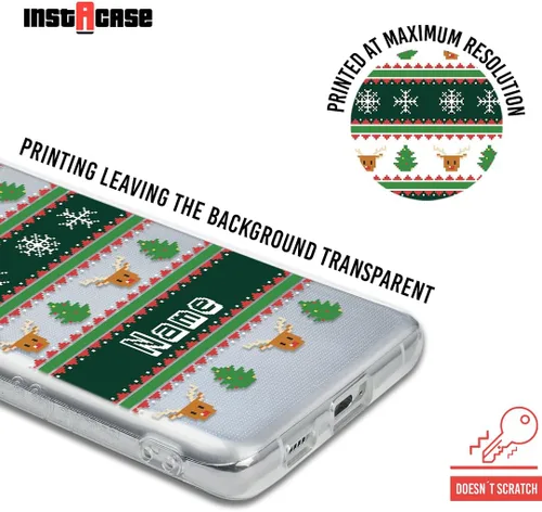 Vista 2 de Funda compatible con Galaxy S21 Ultra personalizada con tu nombre, suéter feo de Navidad, protector para Galaxy S21 Ultra Rough Use Personalizable