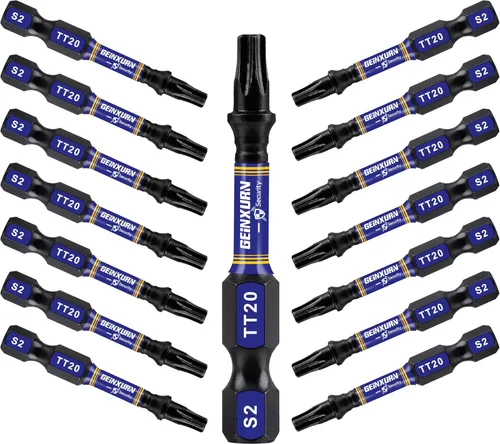Vista 19 de Geinxurn Juego de brocas de destornillador magnético de impacto de seguridad T15 de 2 pulgadas, juego de brocas de potencia de cabeza Torx #15 de 51