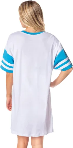 Vista 2 de Disney Monsters University Varsity - Camiseta de fútbol de gran tamaño para mujer, Mike Sulley, Blanco