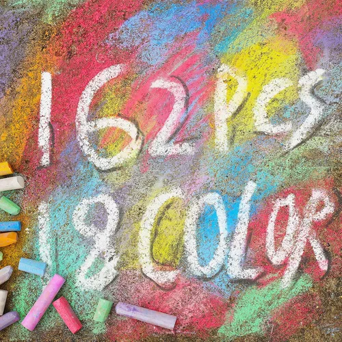 Vista 5 de Juego de 162 tizas lavables de 18 colores, no tóxicas gigantes para juegos de arte al aire libre, pintura en el patio de juegos, pizarra de aula