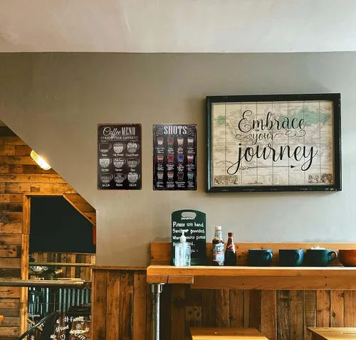 Vista 2 de ERLOOD Cartel para bar "Coffee Menu, Know Your Coffee" para pared, estilo retro 12 x 8 pulgadas