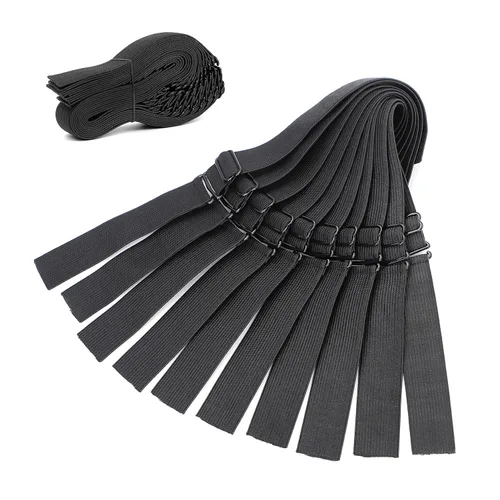 Vista 7 de Correas ajustables para pelucas y hacer pelucas, bandas elásticas ajustables (beige, 1 pulgada x 10 unidades)