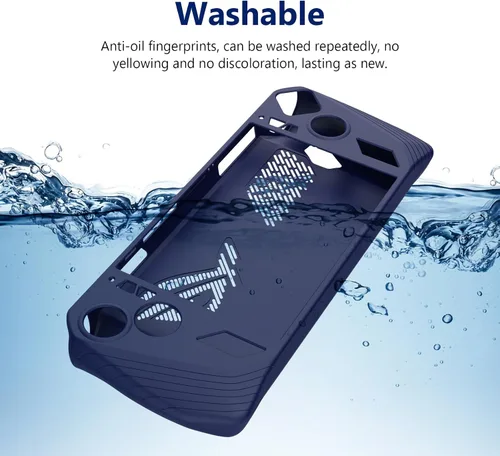 Vista 7 de Funda protectora de silicona para consola de juegos ASUS ROG Ally 2023 a prueba de caídas para ASUS Rog Ally 2023 (azul oscuro)